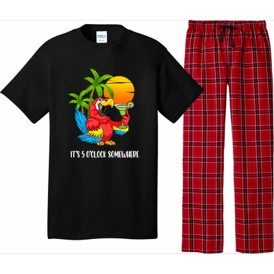 Its 5 Oclock Somewhere Parrot Beach Vacation Happy Pajama Set