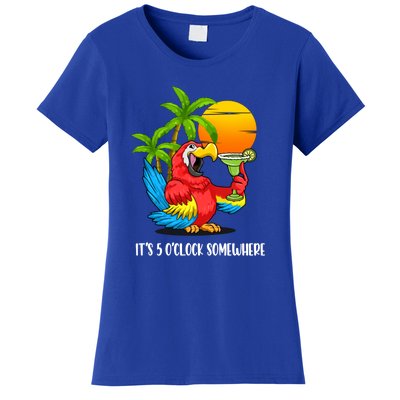 Its 5 Oclock Somewhere Parrot Beach Vacation Happy Women's T-Shirt