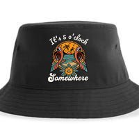 Its 5 O’clock Somewhere Parrot Summer Beach Sunset Drinking Sustainable Bucket Hat