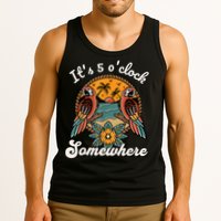 Its 5 O’clock Somewhere Parrot Summer Beach Sunset Drinking Tank Top