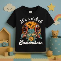 Its 5 O’clock Somewhere Parrot Summer Beach Sunset Drinking Toddler T-Shirt