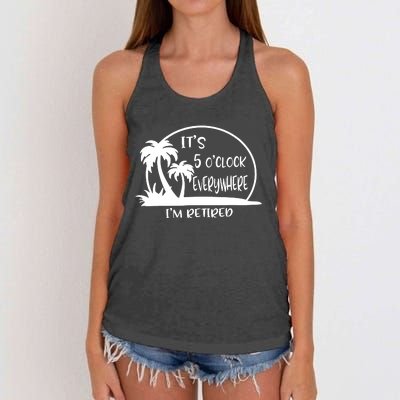 ItS 5 OClock Everywhere IM Retired Women's Knotted Racerback Tank