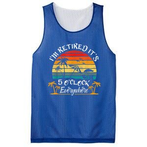 It's 5 O'Clock Everywhere I'm Retired Summer Retirement Mesh Reversible Basketball Jersey Tank