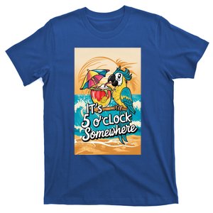 ItS 5 OClock Somewhere Parrot Cocktail Lover Hello Summer Gift T-Shirt