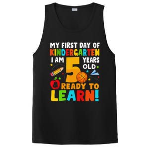 Im 5 Ready To Learn My First Day Of School Kindergarten PosiCharge Competitor Tank