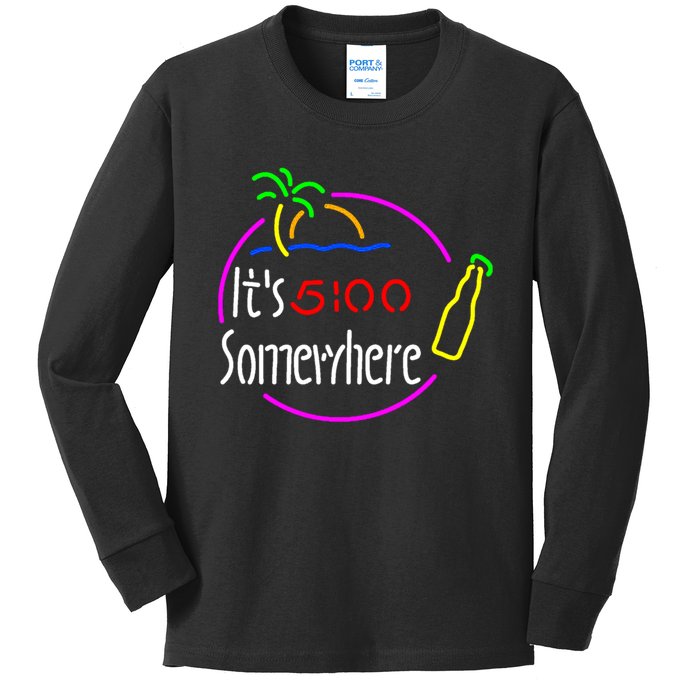 Its 5 Somewhere Funny Bar Partying Drinking Kids Long Sleeve Shirt