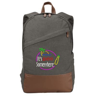 Its 5 Somewhere Funny Bar Partying Drinking Cotton Canvas Backpack