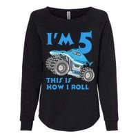 I'm 5 This Is How I Roll Shark Monster Truck 5th Birthday Womens California Wash Sweatshirt