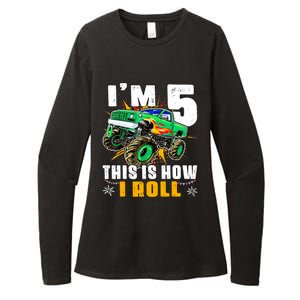 Im 5 This Is How I Roll Monster Truck 5th Birthday Boy Womens CVC Long Sleeve Shirt