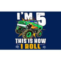 Im 5 This Is How I Roll Monster Truck 5th Birthday Boy Bumper Sticker