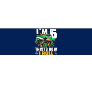 Im 5 This Is How I Roll Monster Truck 5th Birthday Boy Bumper Sticker