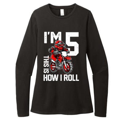 Im 5 This Is How I Roll Dirt Bike 5th Birthday Party Boy Womens CVC Long Sleeve Shirt