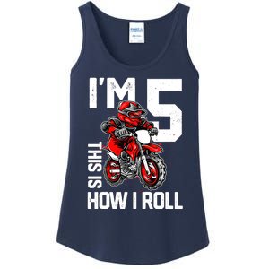 Im 5 This Is How I Roll Dirt Bike 5th Birthday Party Boy Ladies Essential Tank