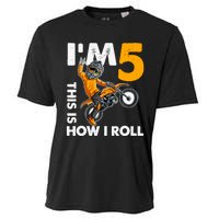 IM 5 This Is How I Roll Dirt Bike 5th Birthday Party Boy Cooling Performance Crew T-Shirt