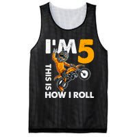 IM 5 This Is How I Roll Dirt Bike 5th Birthday Party Boy Mesh Reversible Basketball Jersey Tank