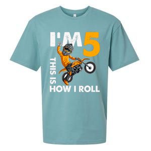 IM 5 This Is How I Roll Dirt Bike 5th Birthday Party Boy Sueded Cloud Jersey T-Shirt