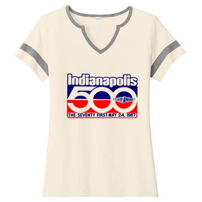 Indianapolis 500 The Seventy First May 24 1987 Ladies Halftime Notch Neck Tee