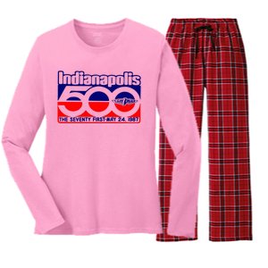 Indianapolis 500 The Seventy First May 24 1987 Women's Long Sleeve Flannel Pajama Set 