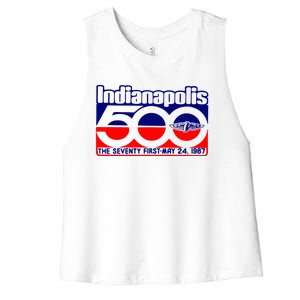 Indianapolis 500 The Seventy First May 24 1987 Women's Racerback Cropped Tank