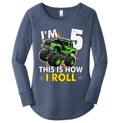 IM 5 This Is How I Roll Monster Truck 5th Birthday Women's Perfect Tri Tunic Long Sleeve Shirt