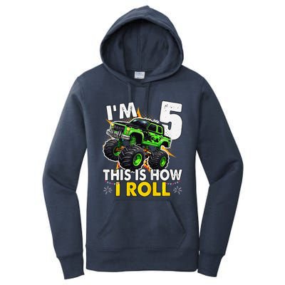 IM 5 This Is How I Roll Monster Truck 5th Birthday Women's Pullover Hoodie