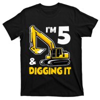 I'm 5 Year Old Gift Excavator Construction 5th Birthday T-Shirt