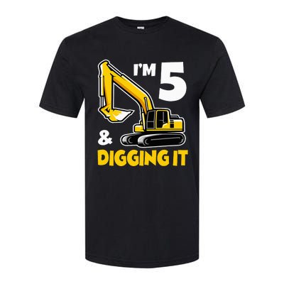 I'm 5 Year Old Gift Excavator Construction 5th Birthday Softstyle® CVC T-Shirt