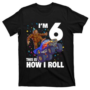 I'm 6 Bigfoot Sasquatch Monster Truck 6th Birthday Boy T-Shirt