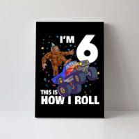 I'm 6 Bigfoot Sasquatch Monster Truck 6th Birthday Boy Canvas