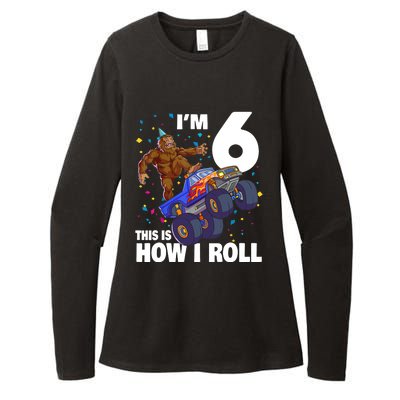 I'm 6 Bigfoot Sasquatch Monster Truck 6th Birthday Boy Womens CVC Long Sleeve Shirt