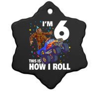 I'm 6 Bigfoot Sasquatch Monster Truck 6th Birthday Boy Ceramic Star Ornament