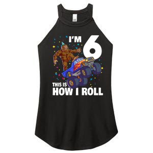 I'm 6 Bigfoot Sasquatch Monster Truck 6th Birthday Boy Women's Perfect Tri Rocker Tank