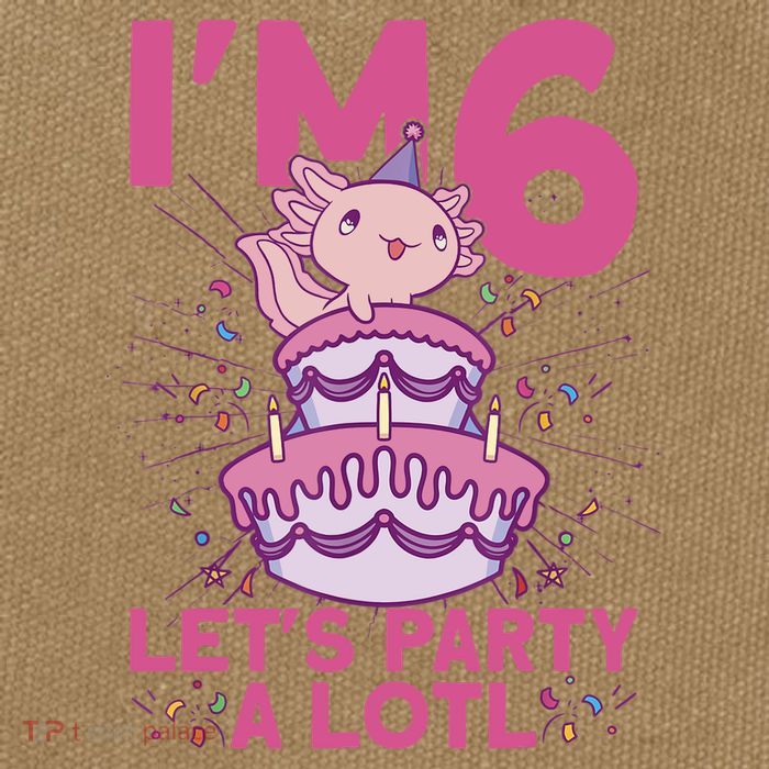 I'm 6 Bday Axolotl Party Cute 6th Birthday Axolotl Cotton Canvas Backpack