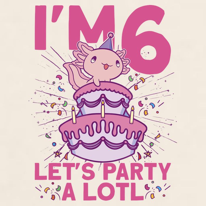 I'm 6 Bday Axolotl Party Cute 6th Birthday Axolotl Garment-Dyed Women's Muscle Tee