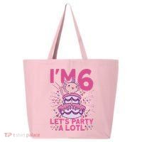 I'm 6 Bday Axolotl Party Cute 6th Birthday Axolotl 25L Jumbo Tote