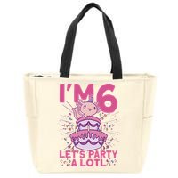 I'm 6 Bday Axolotl Party Cute 6th Birthday Axolotl Zip Tote Bag