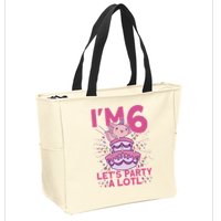 I'm 6 Bday Axolotl Party Cute 6th Birthday Axolotl Zip Tote Bag