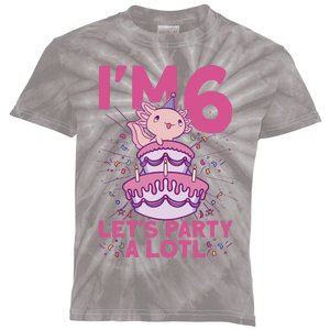 I'm 6 Bday Axolotl Party Cute 6th Birthday Axolotl Kids Tie-Dye T-Shirt