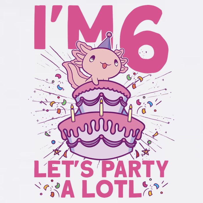 I'm 6 Bday Axolotl Party Cute 6th Birthday Axolotl Garment-Dyed Fleece Hoodie