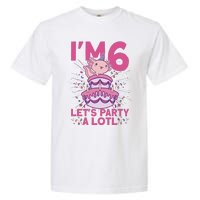 I'm 6 Bday Axolotl Party Cute 6th Birthday Axolotl Garment-Dyed Heavyweight T-Shirt