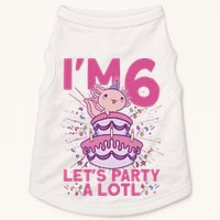 I'm 6 Bday Axolotl Party Cute 6th Birthday Axolotl Doggie Tank