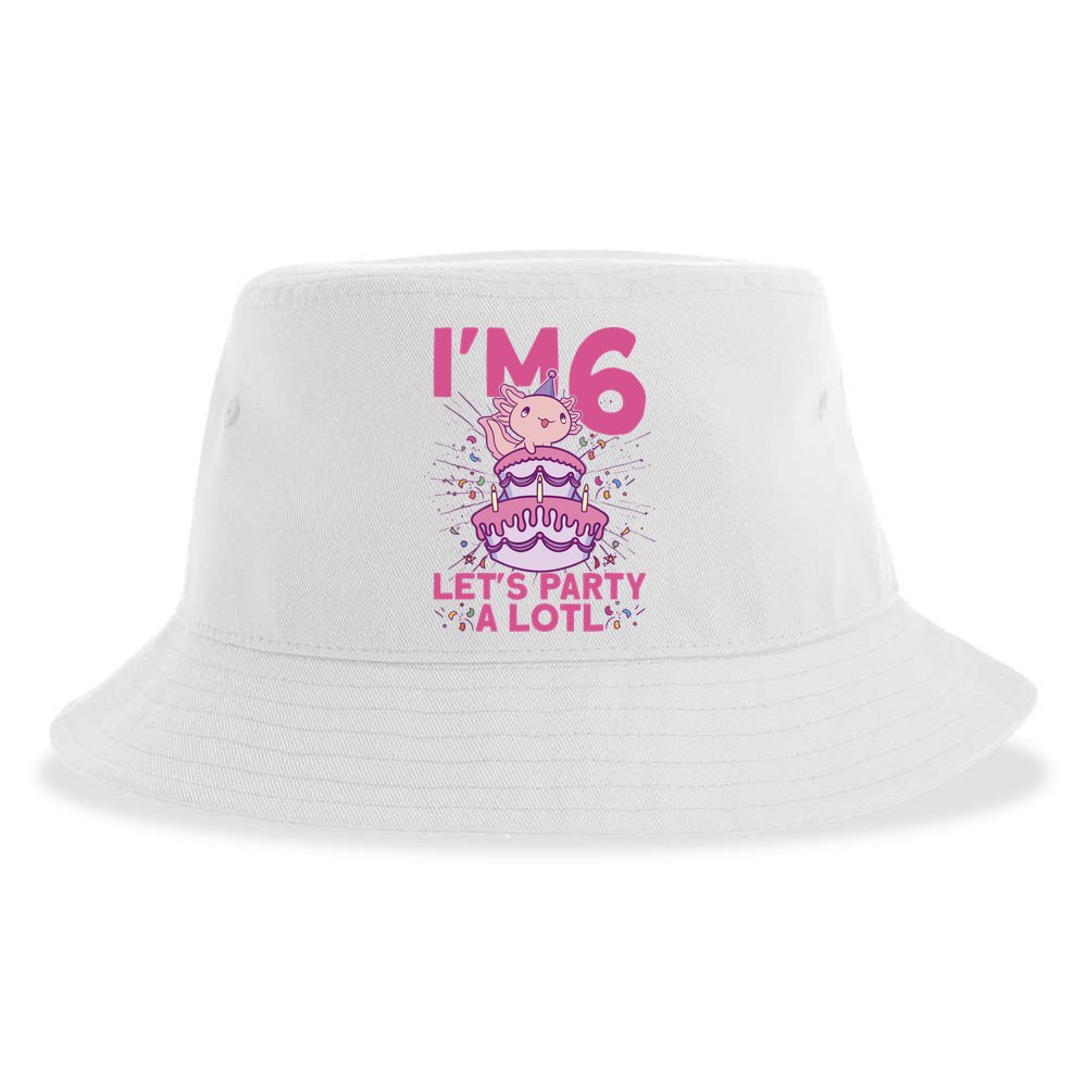 I'm 6 Bday Axolotl Party Cute 6th Birthday Axolotl Sustainable Bucket Hat