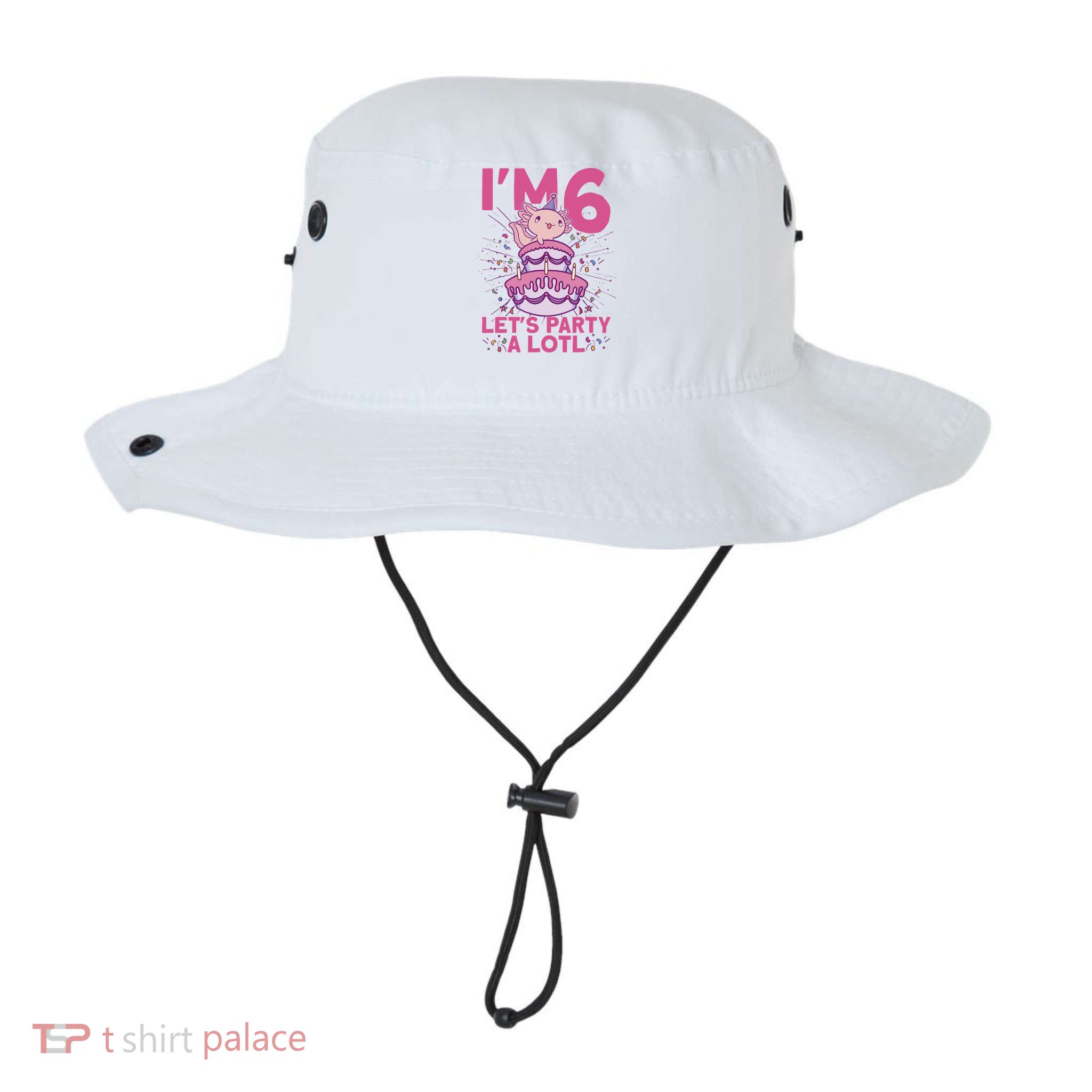 I'm 6 Bday Axolotl Party Cute 6th Birthday Axolotl Bucket Hat