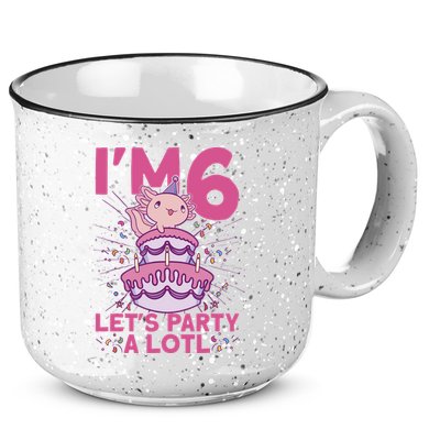 I'm 6 Bday Axolotl Party Cute 6th Birthday Axolotl 15oz Campfire Ceramic Mug
