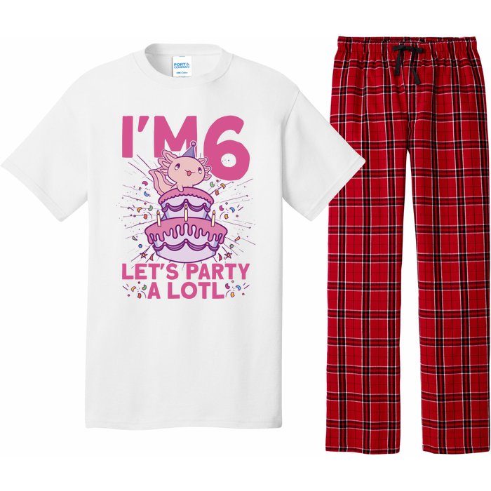 I'm 6 Bday Axolotl Party Cute 6th Birthday Axolotl Pajama Set