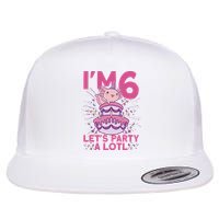 I'm 6 Bday Axolotl Party Cute 6th Birthday Axolotl Flatbill Hat