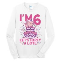 I'm 6 Bday Axolotl Party Cute 6th Birthday Axolotl Tall Long Sleeve T-Shirt