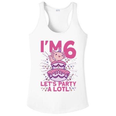 I'm 6 Bday Axolotl Party Cute 6th Birthday Axolotl Ladies PosiCharge Competitor Racerback Tank