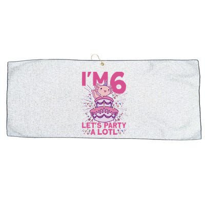I'm 6 Bday Axolotl Party Cute 6th Birthday Axolotl Large Microfiber Waffle Golf Towel