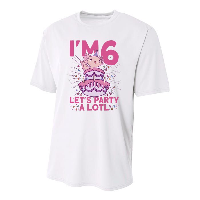 I'm 6 Bday Axolotl Party Cute 6th Birthday Axolotl Youth Performance Sprint T-Shirt